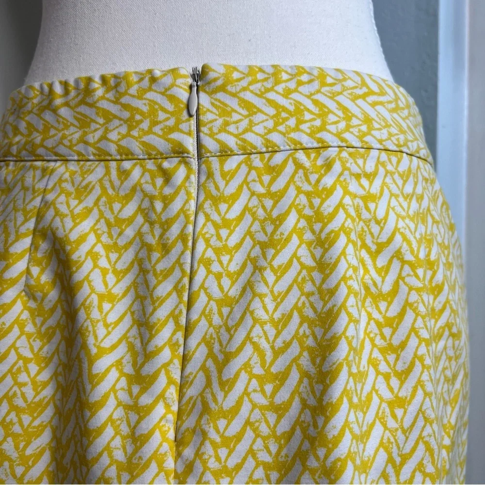 Cynthia Rowley Yellow White Print Skirt | Size 6‎ | Cotton Blend